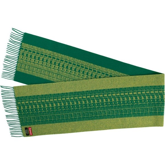 Supreme Other - Supreme FW18 Green Logo Repeat Scarf